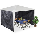 Relaxdays Pavillon, 3er Set, 2x3 m, wasserdicht, Seitenwände mit Klettverschluss, PE, ohne Fenster, grau