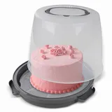 Dr. Oetker Transportbox für Kuchen extra hoch – Runde Tortentransportbox mit Einlegeboden – Platz für 20 cm hohe Kuchen und Torten, Kuchendurchmesser 22,5 cm