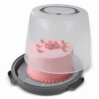 Dr. Oetker Transportbox für Kuchen extra hoch – Runde Tortentransportbox mit Einlegeboden – Platz für 20 cm hohe Kuchen und Torten, Kuchendurchmesser 22,5 cm