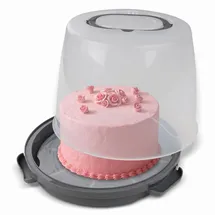 Dr. Oetker Transportbox für Kuchen extra hoch – Runde Tortentransportbox mit Einlegeboden – Platz für 20 cm hohe Kuchen und Torten, Kuchendurchmesser 22,5 cm