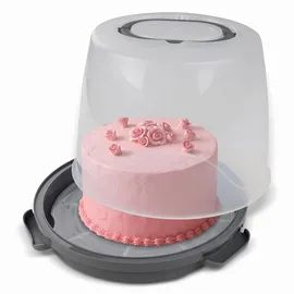 Dr. Oetker Transportbox für Kuchen extra hoch – Runde Tortentransportbox mit Einlegeboden – Platz für 20 cm hohe Kuchen und Torten, Kuchendurchmesser 22,5 cm
