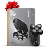 Manscaped Refining The Gentleman MANSCAPED® The Dome ShaverTM PRO Kopf- Glatzenrasierer für Männer, 5 rotierende SkinSafe® Scherelemente mit FlexAdjust Technology, wasserdicht, via USB-C/Induktion ladbar, akkubetrieben, Reisesperre