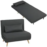 HOMCOM Schlafsessel 3 in 1 Sessel mit Schlaffunktion mit Lendenkissen, Grau - Grau