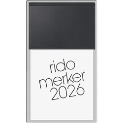 Rido Tischkalender Merker 10,8x20,1cm PP schwarz 2026