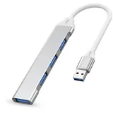 IZyufan USB 3.0 Hub, 4 Port Datenhub Mit Aluminiumgehäuse für iMac, MacBook Air, Mac mini, Surface Pro, Notebook PC, Laptop, USB-Sticks, Mobile Festplatten