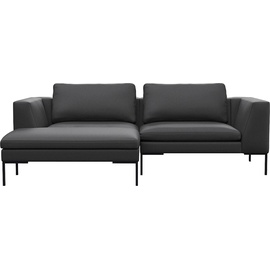 FLEXLUX Ecksofa »Loano«, modernes Sofa, frei im Raum stellbar, lose Kissen, Kaltschaum im Sitz schwarz