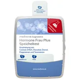 medivere Hormonprofil Frau plus Speicheltest - DHEA, Östradiol, Östriol, Progesteron, Testosteron und Cortisol Hormontest für Frauen - Laborchemische Analyse zur Bestimmung der hormonellen Situation