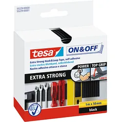 tesa Klettband ON&OFF Extra Strong schwarz