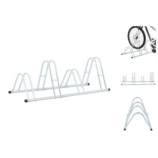 vidaXL Fahrradständer für 4 Fahrräder Freistehend Verzinkter Stahl