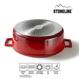 STONELINE Gourmet Bräter 32x25 cm kirschrot