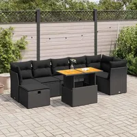 vidaXL Garten-Lounge-Set 8-tlg. schwarz