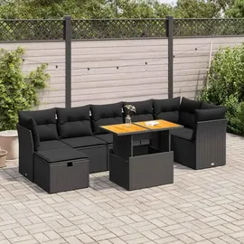 vidaXL Garten-Lounge-Set 8-tlg. schwarz