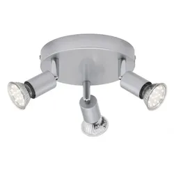 Briloner LED Deckenstrahler PICCO 3flg Rondell silber inkl. GU10 LED schwenkbar