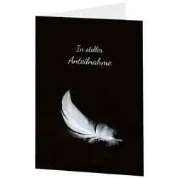 LUMA KARTENEDITION Trauerkarte »In stiller Anteilnahme Feder«, 11.5x17.5 cm