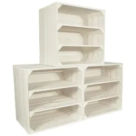 CHICCIE Weinregal 2x Regal 3-tlg. Holz  Weiß