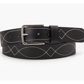 Levis Levi's Herren Stitched Gesteppte Belt, Regular Black, 85 cm
