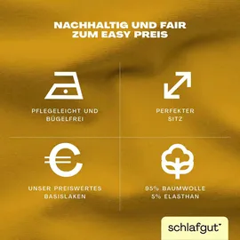 schlafgut Easy Jersey 120 x 200 - 130 x 220 cm yellow deep