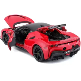BBURAGO Ferrari SF90 Stradale Spider 1:18 Ferrari Race - Play Serie, Kofferraum, Motorhaube und Türen beweglich, rot(18-16015)