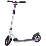 Scoot One S1 Höhenverstellbarer City Roller, Kickroller 205mm – Aluminium Tretroller in Lila - Weiß – Lila/Weiß