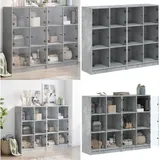 Vidaxl - Bücherregal Mit Türen Betongrau 136x37x109 Cm Holzwerkstoff - Buche Regal - Wohnzimmer Möbel - Sideboard - Regalsystem - Bücherständer - Home & Living