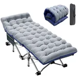 Meulbaty Camping Bett mit Matratze, Max Load 200KG Folding Camp Cot 190x71x36 cm, Stahlrahmen und Pxford Fabric Oberfläche, Filed Bett Gästebett für Erwachsene Indoor Outdoor Camping Garten Büro