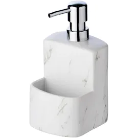 Wenko Spülmittelspender Festival Marmor, Seifenspender für die Küche, hochwertige Keramik mit griffiger Soft-Touch Oberfläche, 380 ml
