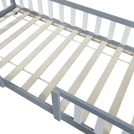 [en.casa] Kinderbett Sisimiut 90 x 200 cm Kiefer grau weiß