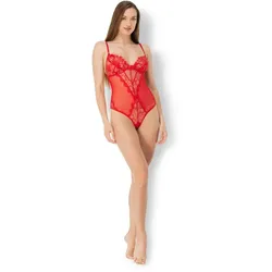 Lace & Mesh Teddy, rot, M