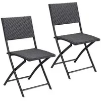 CASARIA Klappstuhl Rom 55 x 70 x 106 cm schwarz 2 St.