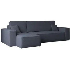 kaiser möbel Ecksofa mit schlaffunktion und bettkasten, Ecksofa L-Form, Eckcouch L-Form BEST stoff Abriamo Links Dunkelblau - Dunkelblau