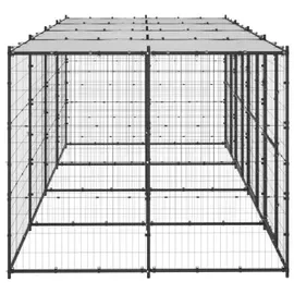 vidaXL Outdoor-Hundezwinger Stahl mit Überdachung 9,68 m2