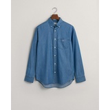 GANT Langarmhemd »Regular Fit Denimhemd Jeanshemd pflegeleicht«, Gr. L, N-Gr, SEMI light blue) , 85103129-L N-Gr