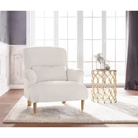 Home Affaire Sessel Cholet Baumwollmix 86 x 95 x 95 cm Beige mit Zierkissen