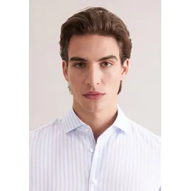 Seidensticker Businesshemd "Schwarze Rose", Herren, Gr. S (38), normale Ärmellängen, blau, 100% Baumwolle, gestreift, slim fit, 2-Knopf-Manschette, Hemden, Slim 1/1 Kentkragen Gestreift