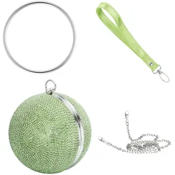 Abendtasche JULIE JULSEN "Metall mit Zirkonia grün", Damen, grün, Taschen