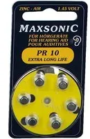 Maxsonic Pile pour appareil auditif PR10 Piles 6 pc(s)