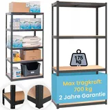 SMART REGALY - Industrial Regal 75 cm breit - Schwerlastregal 150cm hoch - Steckregal Metall 30cm tief - Metallregal schwarz - Lastenregal 175 kg - Rack mit MDF Platten - Lagerregale