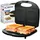 Bomann Sandwichmaker | für viereckige Sandwichplatten | Sandwichtoaster mit Antihaftbeschichtung | Toaster Sandwichtoaster mit Backampel | Sandwich Maker bis zu 820 W schwarz