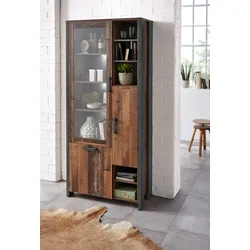 Highboard FORTE "Clif", grau (old wood vintage, beton, optik), Sideboards, Höhe 205 cm