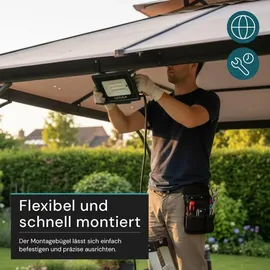 LUXULA Außenstrahler Aluminium 50 W IP65 mit Fernbedienung schwarz