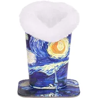 MoKo Brillenhalter - Sonnenbrillenhalterung Organisierer Schutzhülle Tasche Brillenständer Etui Box Beutel Anti-Kratz moderner Samt Plüsch gefüttert PU Leder Brillenetuis, Sterne Nacht