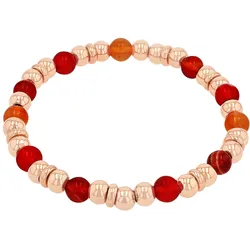 Armband S.OLIVER "2039847", roségoldfarben, orange, rosa, rot, orange, rosa, rot, Armbänder, Damen, Edelstahl, mit Chalcedon, Chalcedon, Achat