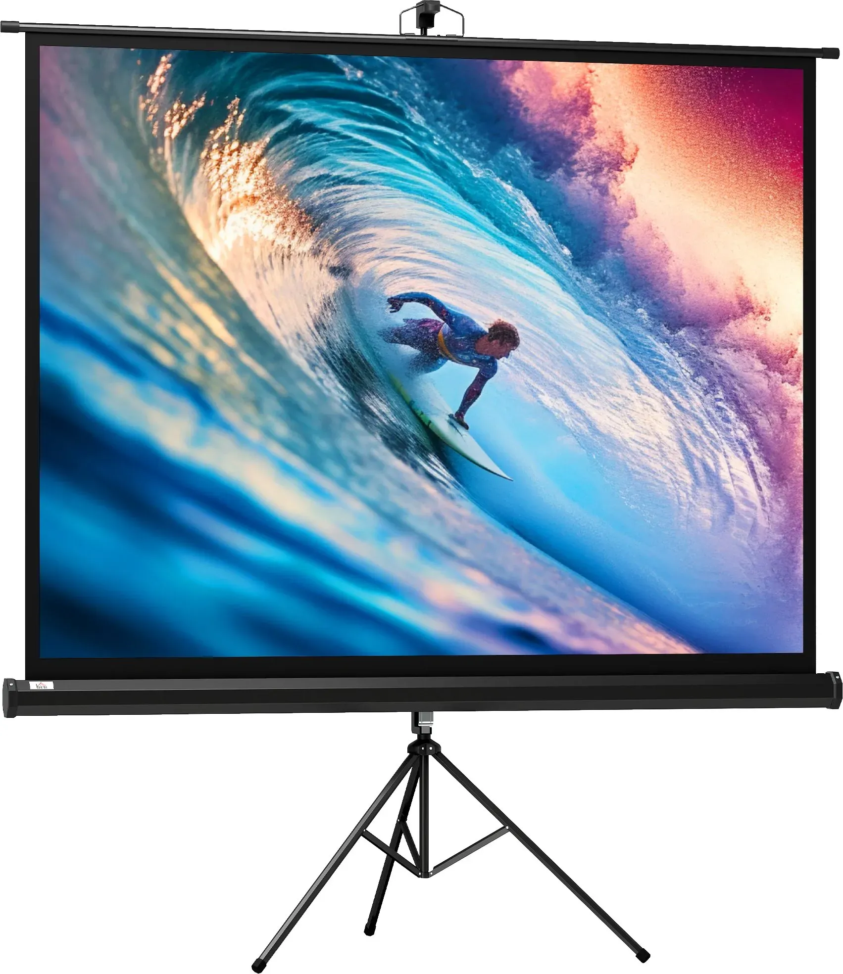 HOMCOM Beamer Leinwand mit Stativ 84 Zoll 4:3 Tragbar Projektor Leinwand Faltbare Stativ-Leinwände für Heimkino, Camping   Aosom