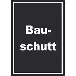 Bauschutt Mülltrennung Aufkleber mit Text A6 (105x148mm)