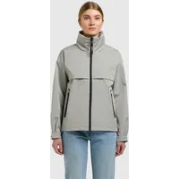 khujo Kurzjacke "RAIBE2", Damen, Gr. M, grau (cloud grün), Web, 100% Polyester, unifarben, regular fit hüftlang, eingesetzt mit Druckknopf, Jacken Kurzjacke