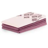 AmeliaHome 3er Set Geschirrtücher Baumwolle Küchentücher 50x70 cm Geometrisches Muster Letty Puderrosa Rosa