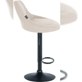 CLP 2er Set Barhocker Lazio Samt creme/schwarz