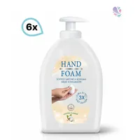 Blanc HYGIENIC Milde, sehr ergiebige Profi-Schaumseife mit Pumpsystem– 6 x 400 ml, hoch schäumend, dermatologisch getestet