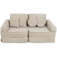 MeowBaby Kindersofa,, Ecru, Textil, 120x25x60 cm, Kinder- & Jugendzimmer, Kindermöbel, Kindersitzmöbel & -tische, Kindersessel & -sofas