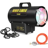 Jayseuw Gasheizgebläse Gasheizer Heizgerät Heizlüfter Bauheizer 10kW Bautrockner, 15000 W, Überhitzungsschutz für 150m2 Werkstätten, Straße...